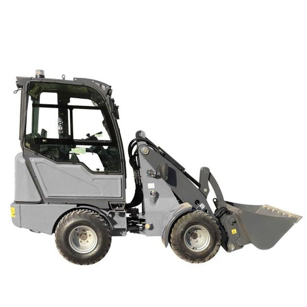 Cargadora articulada usada Compartec CT-W12I de 1,2 t con 589 h, con horquillas y cuchara