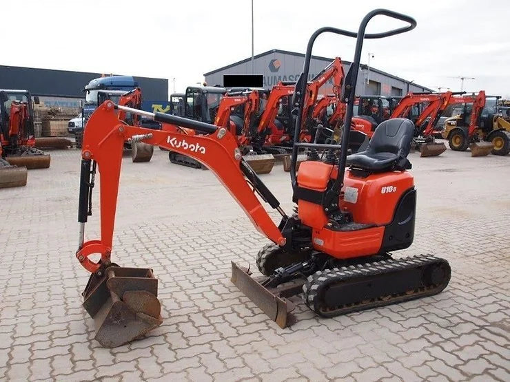 Miniexcavadora ultracompacta Kubota U10-3 de 1 tonelada, usada, año 2016, 2028 horas, con 3 cucharones